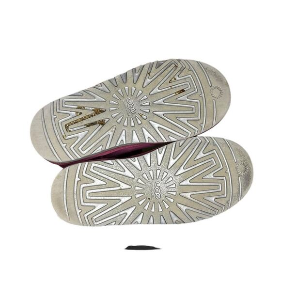 Girls UGG Classic Short Glitter Boots Size 4 Pink Winter Fall - Picture 5 of 6